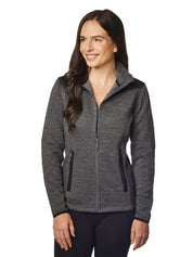 Landway Women's Sweater-Knit Fleece Jacket With Nylon Trim