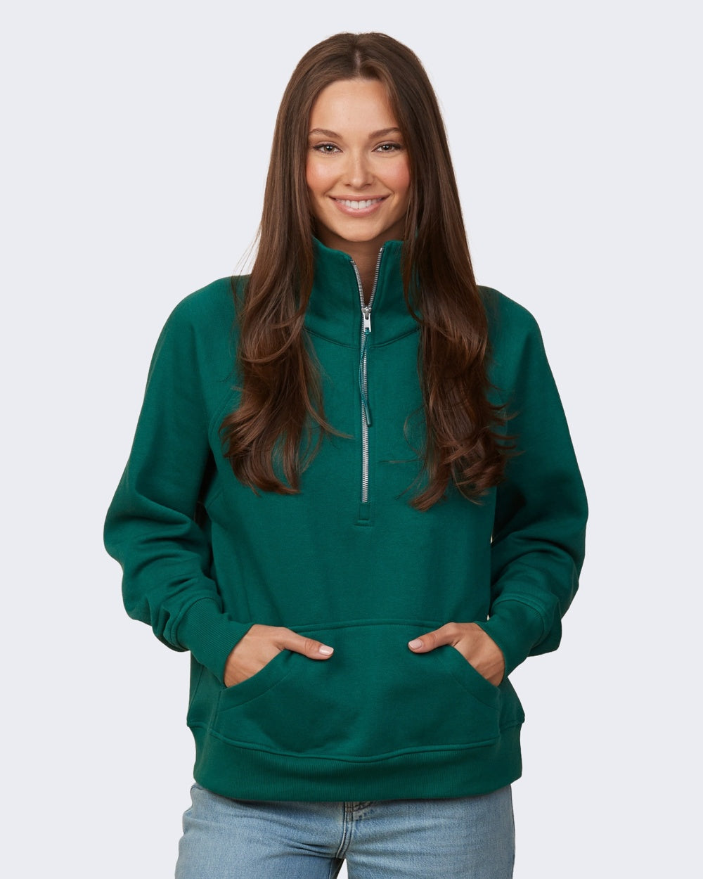 Enza Women's Half Zip Fleece Sweatshirt