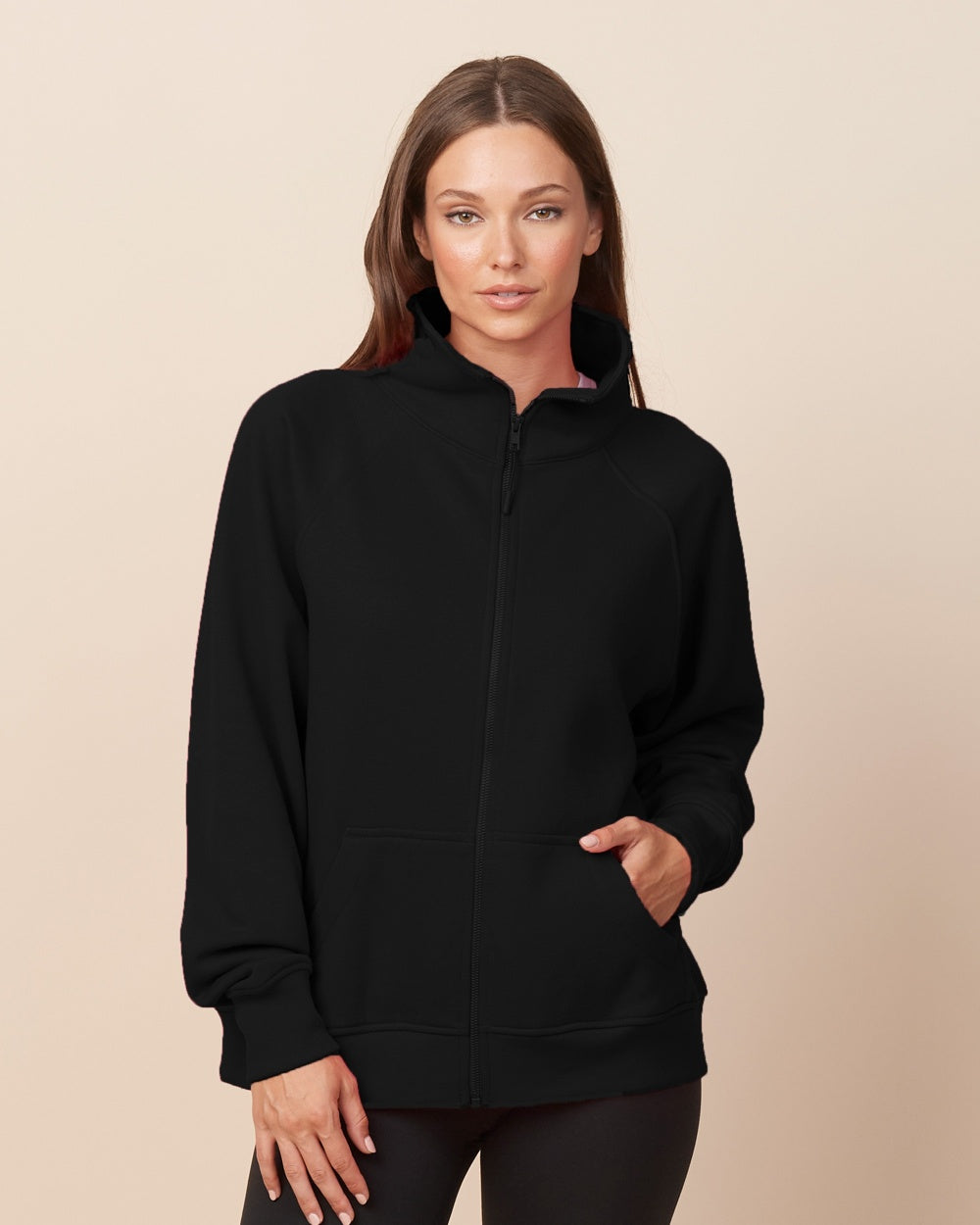 Enza Cadet Collar Full Zip Jacket