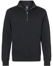 J America Unisex 1/4 Zip Fleece Sweatshirt with Knit Side Panels