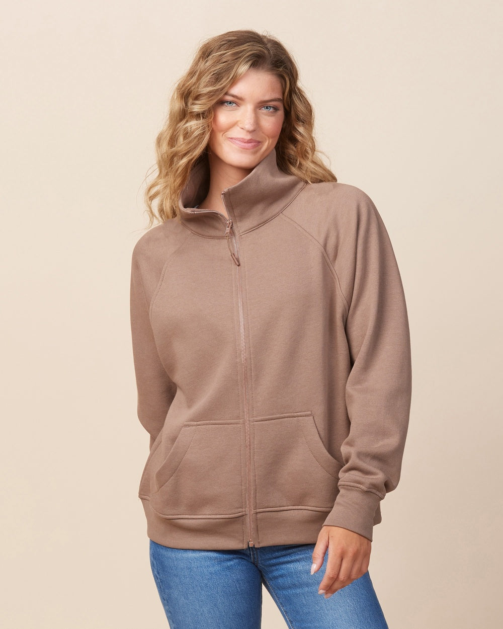 Enza Cadet Collar Full Zip Jacket