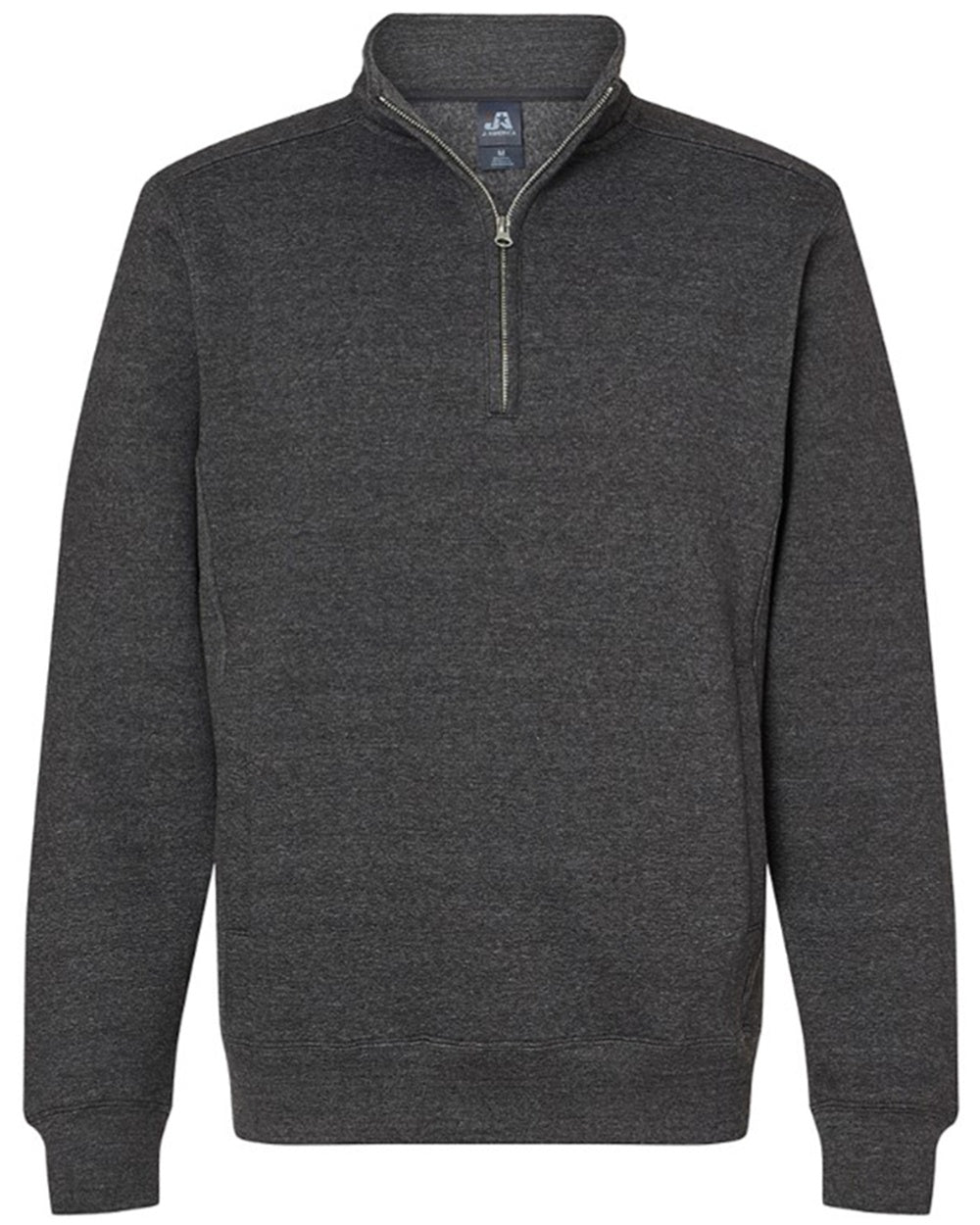 J America Unisex 1/4 Zip Fleece Sweatshirt with Knit Side Panels