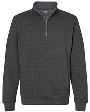 J America Unisex 1/4 Zip Fleece Sweatshirt with Knit Side Panels