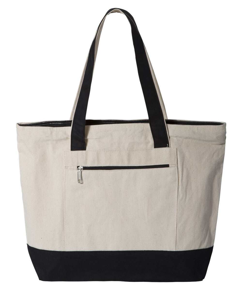 19L Zipper Canvas Tote