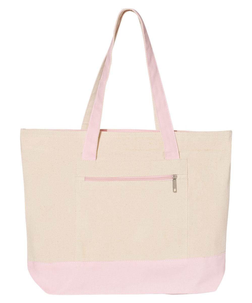 19L Zipper Canvas Tote
