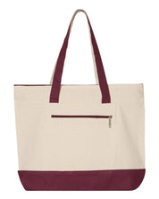 19L Zipper Canvas Tote