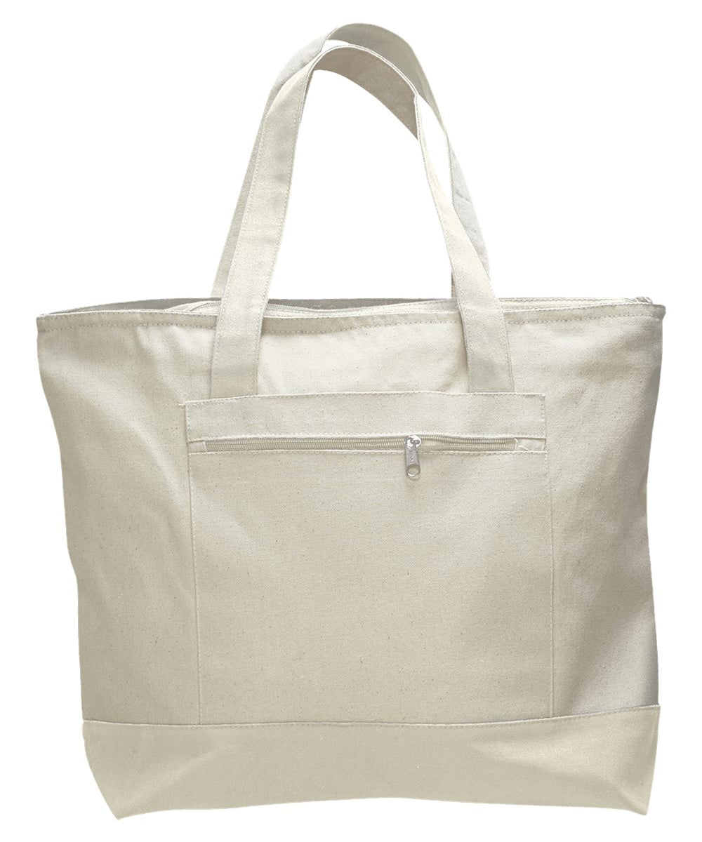 19L Zipper Canvas Tote