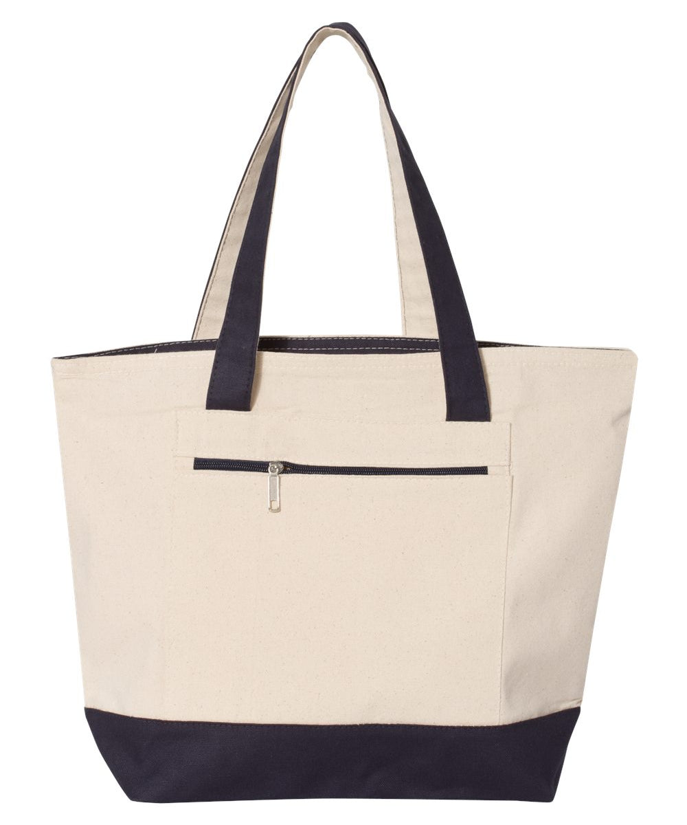 19L Zipper Canvas Tote