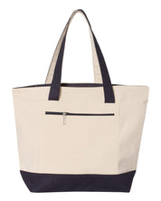 19L Zipper Canvas Tote