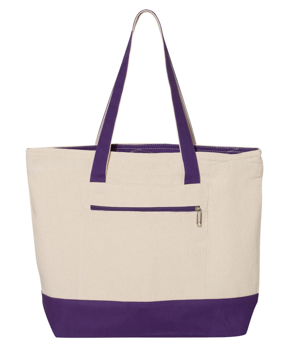 19L Zipper Canvas Tote