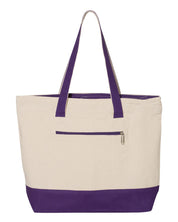 19L Zipper Canvas Tote