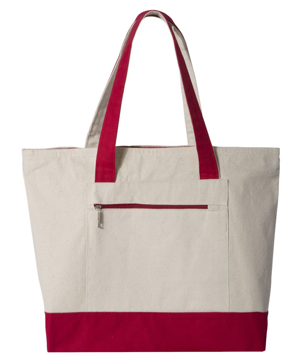 19L Zipper Canvas Tote