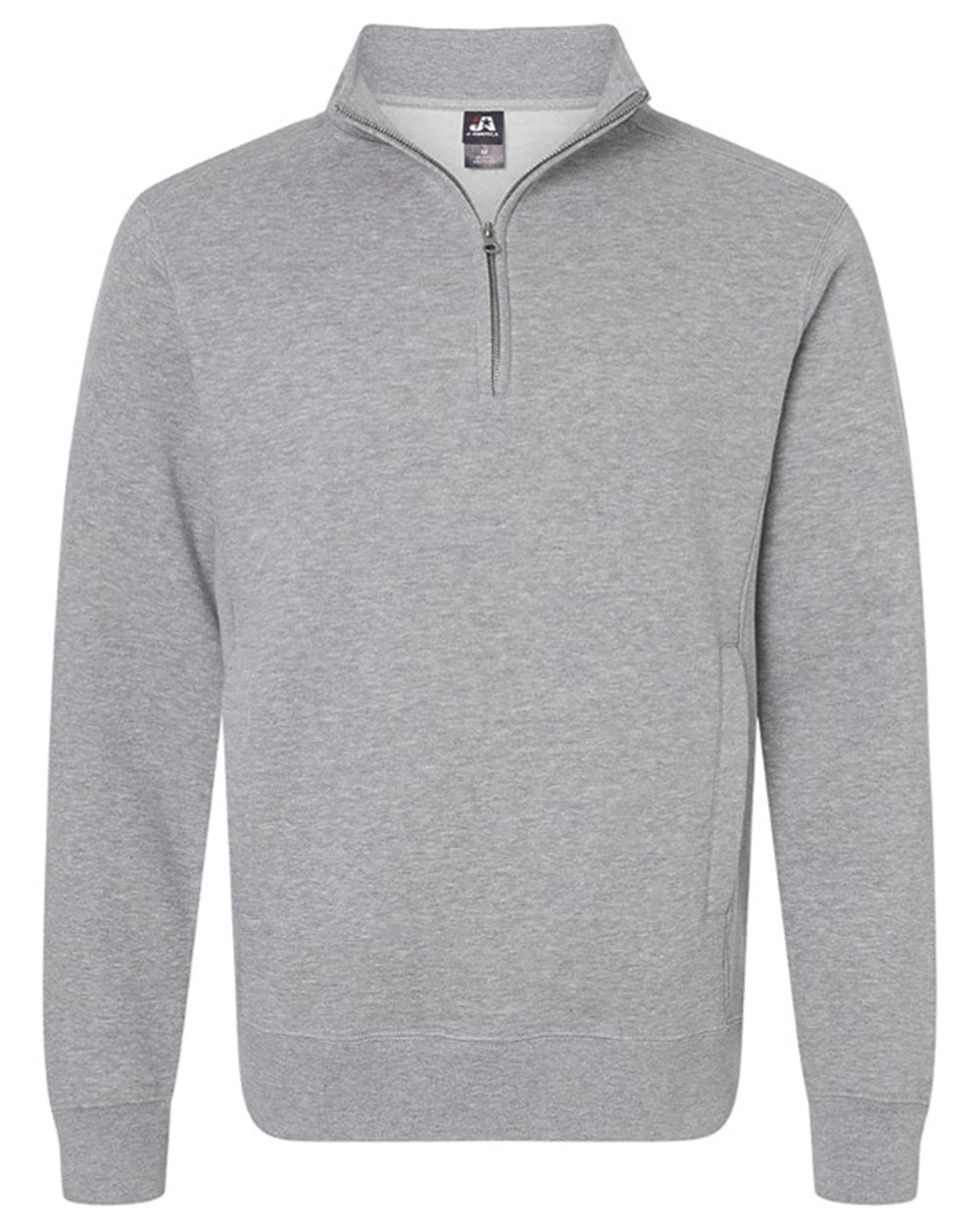 J America Unisex 1/4 Zip Fleece Sweatshirt with Knit Side Panels