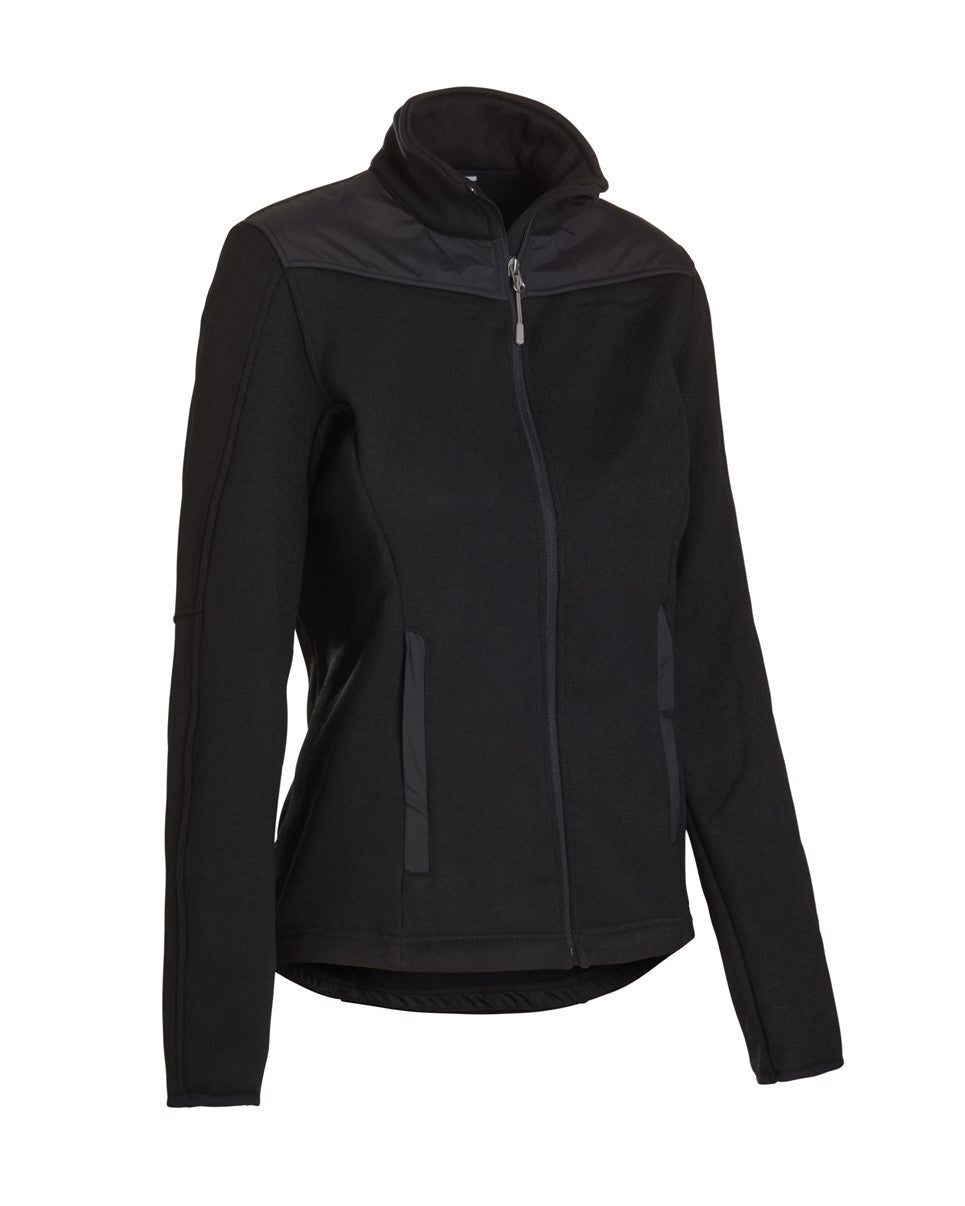 Landway Women's Sweater-Knit Fleece Jacket With Nylon Trim